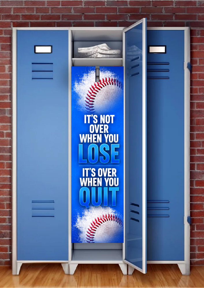 "It's Not Over When You Lose, It's Over When You Quit" — Customizable Sport Locker Mural