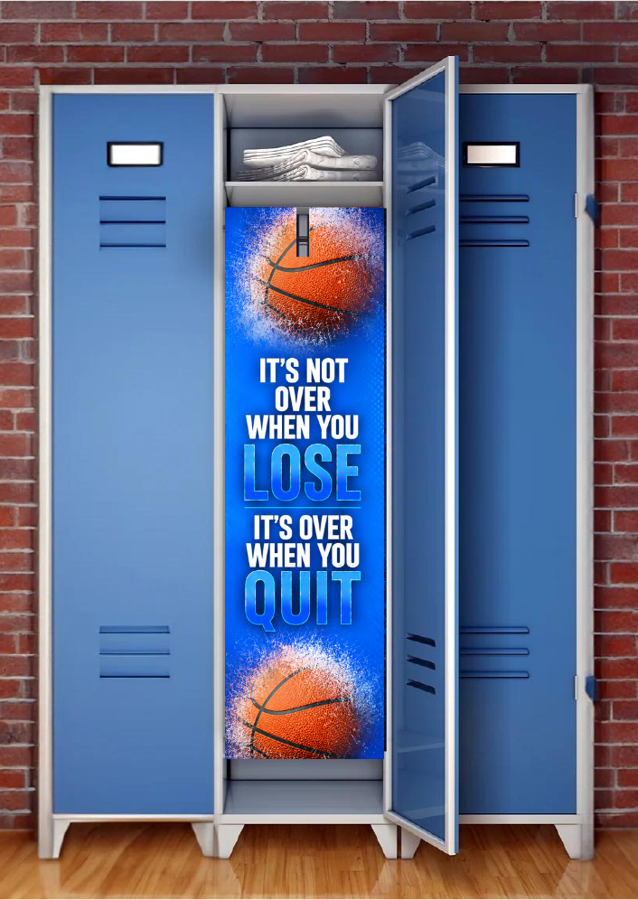 "It's Not Over When You Lose, It's Over When You Quit" — Customizable Sport Locker Mural