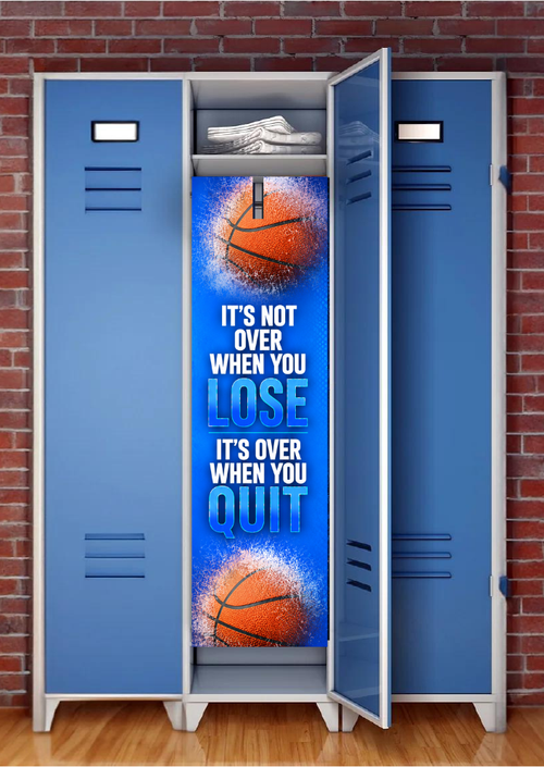 "It's Not Over When You Lose, It's Over When You Quit" — Customizable Sport Locker Mural