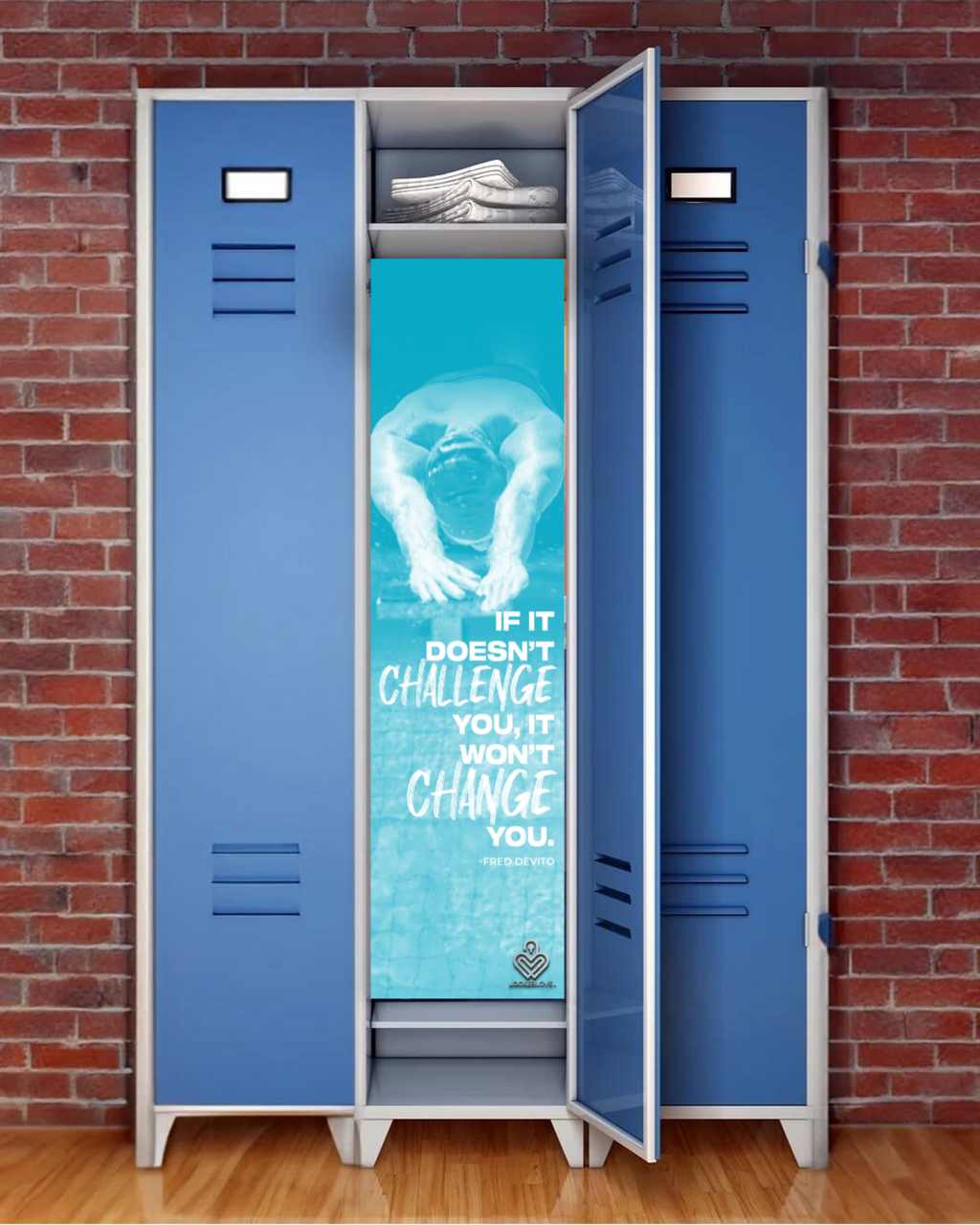 If It Doesn't Challenge You — Swim Locker Mural | Locker Love