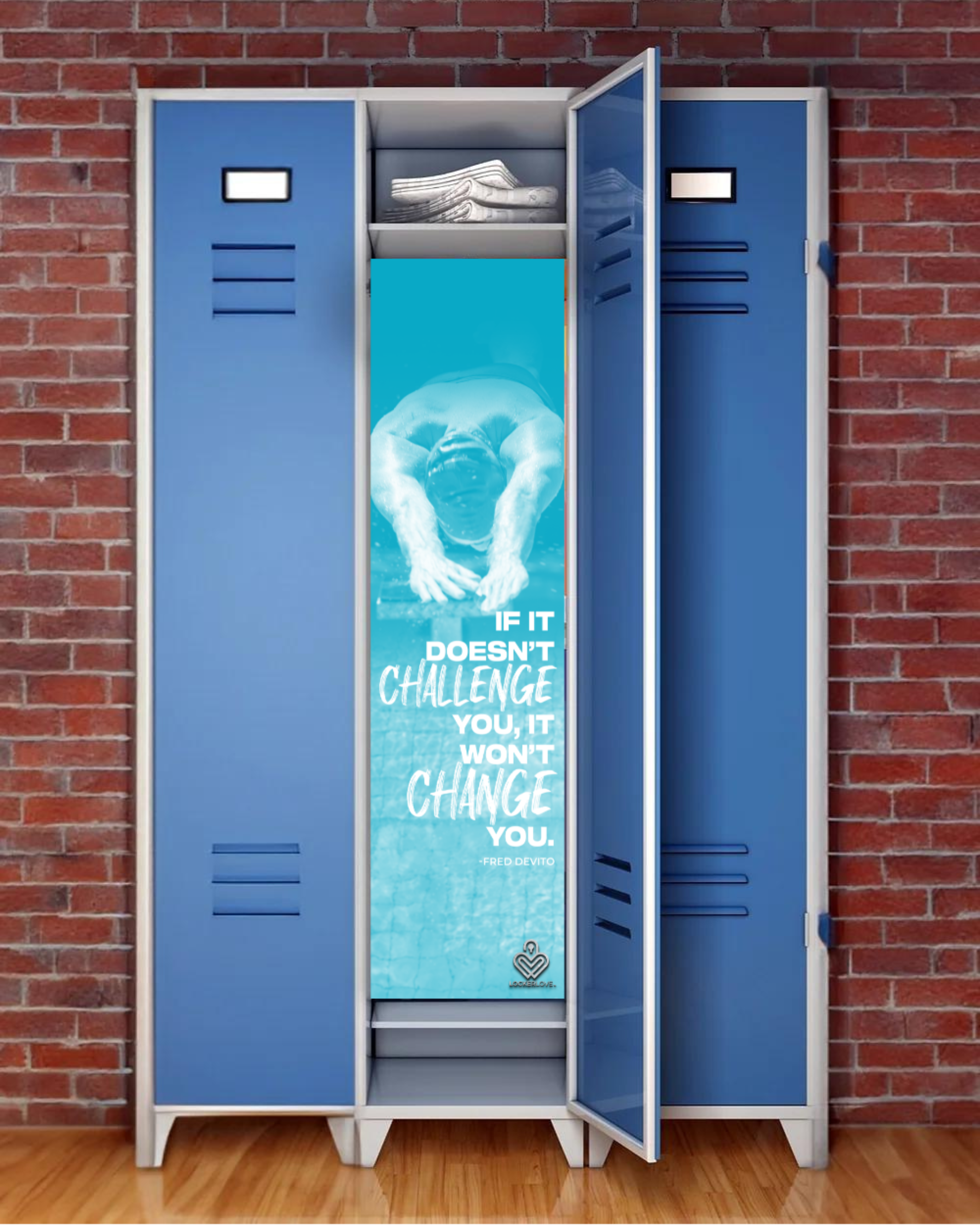 If It Doesn't Challenge You — Swim Locker Mural | Locker Love