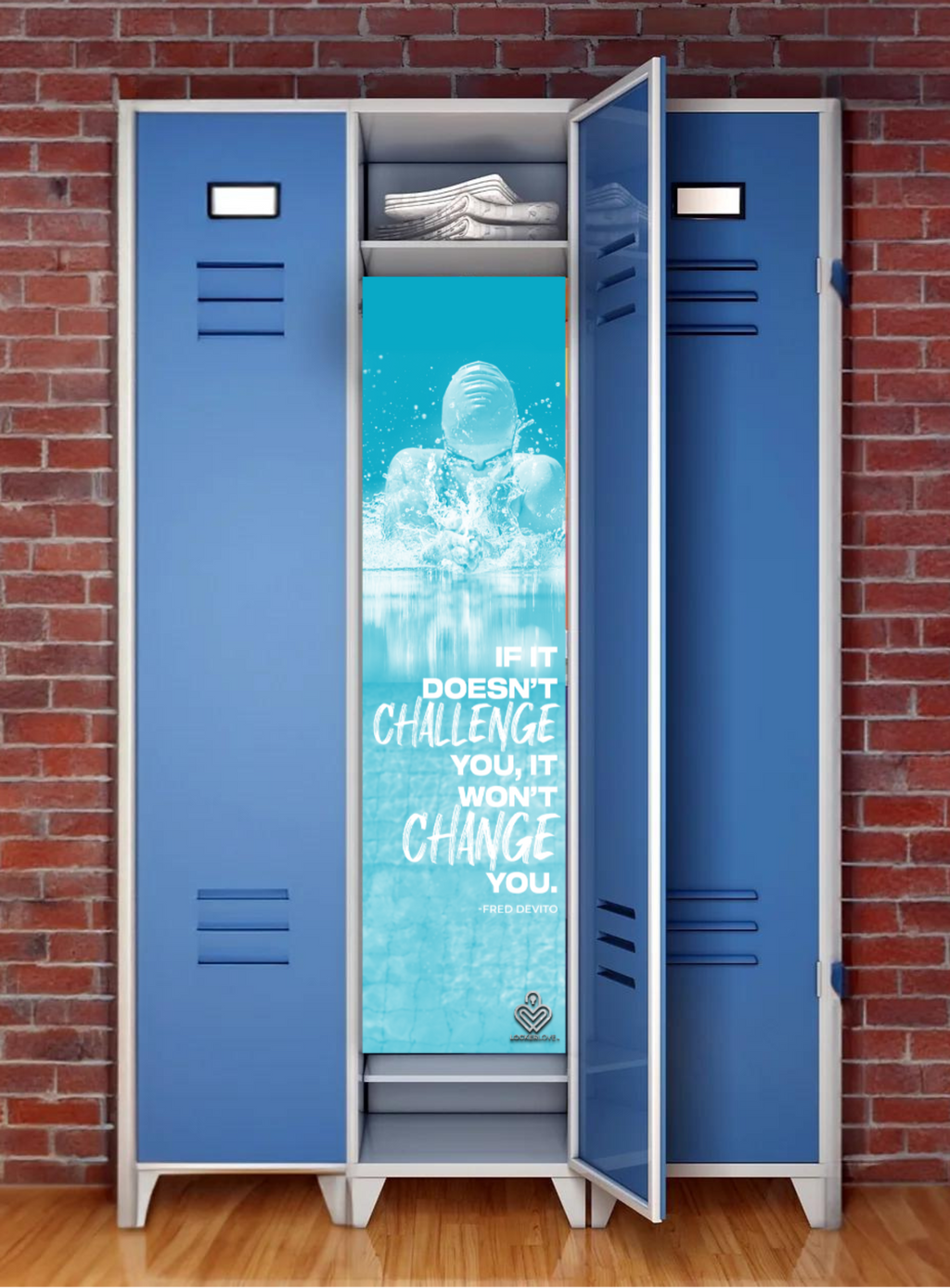 If It Doesn't Challenge You — Swim Locker Mural | Locker Love