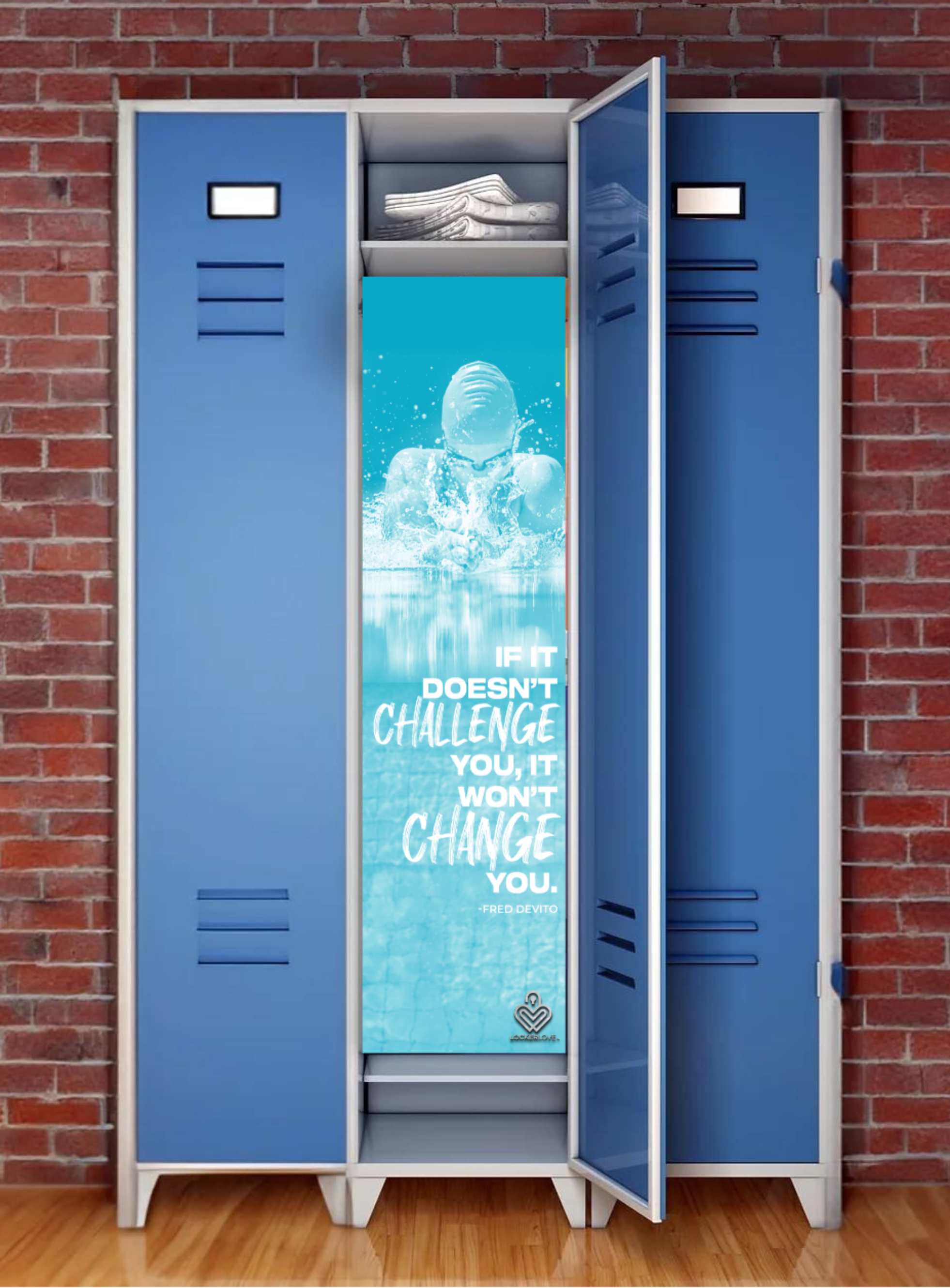 If It Doesn't Challenge You — Swim Locker Mural | Locker Love