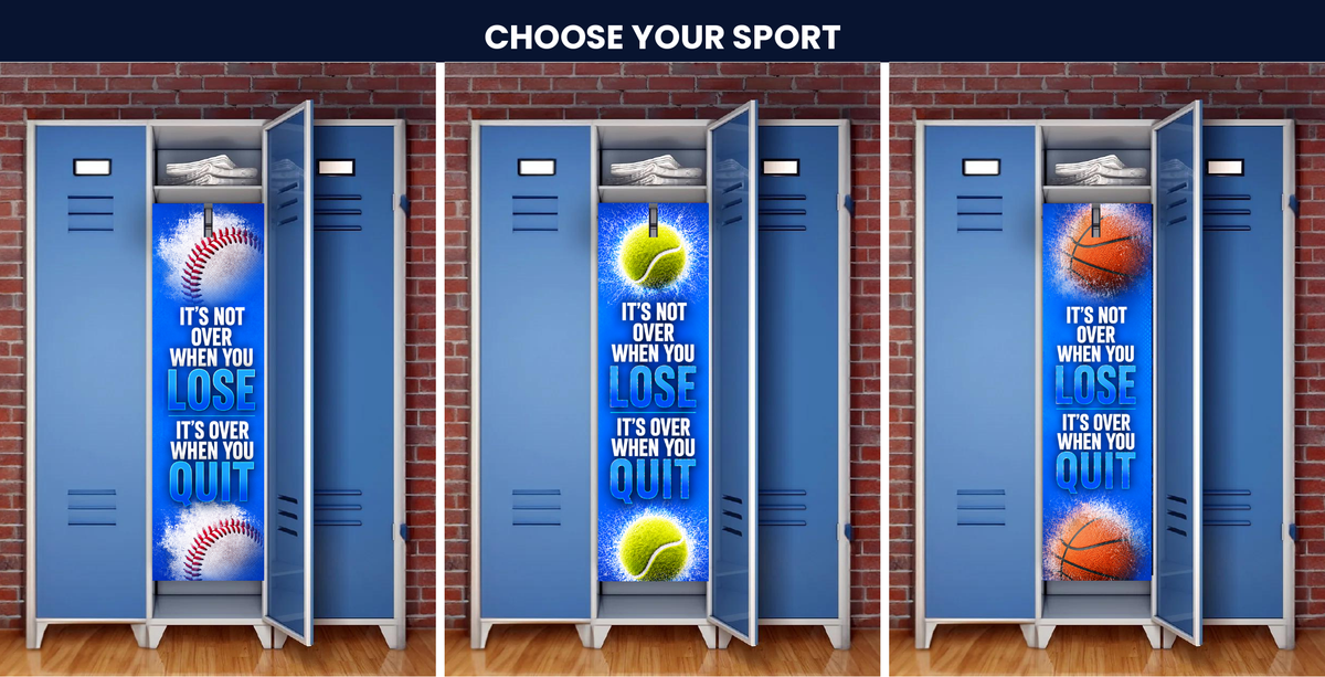 "It's Not Over When You Lose, It's Over When You Quit" — Customizable Sport Locker Mural