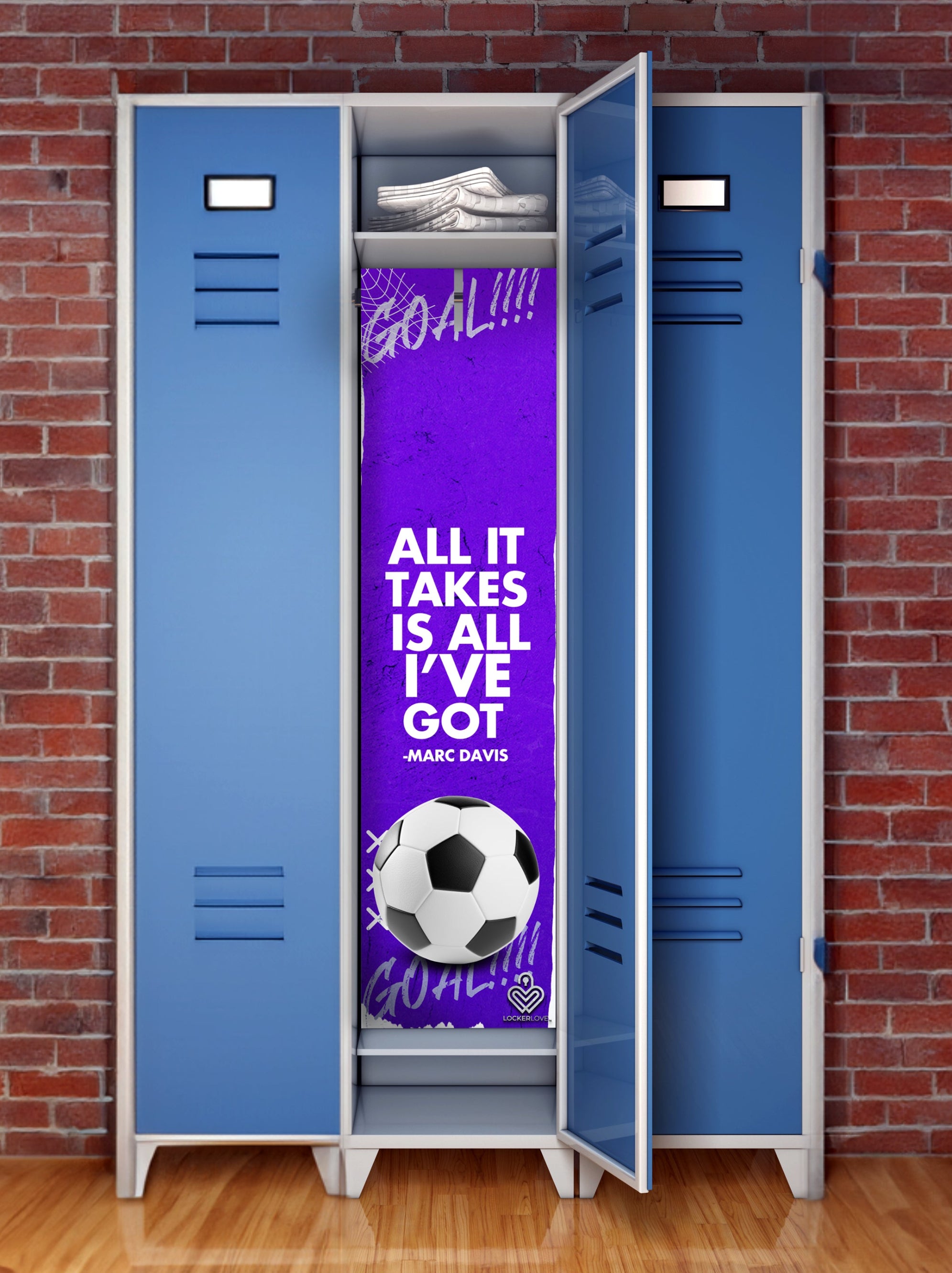 All It Takes Is All I've Got — Soccer Locker Mural | Locker Love