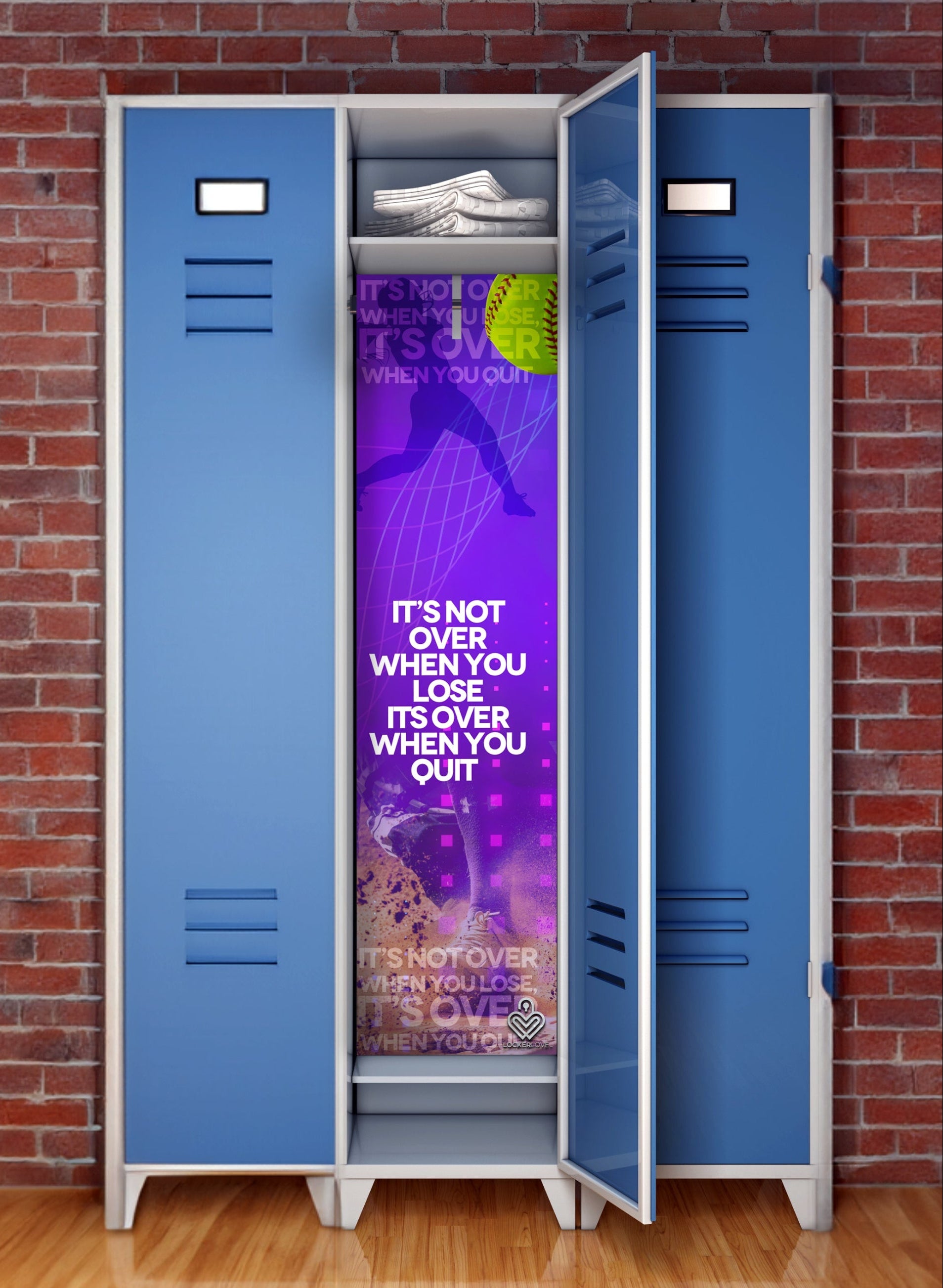 It's Not Over When You Lose — Softball Locker Mural | Locker Love