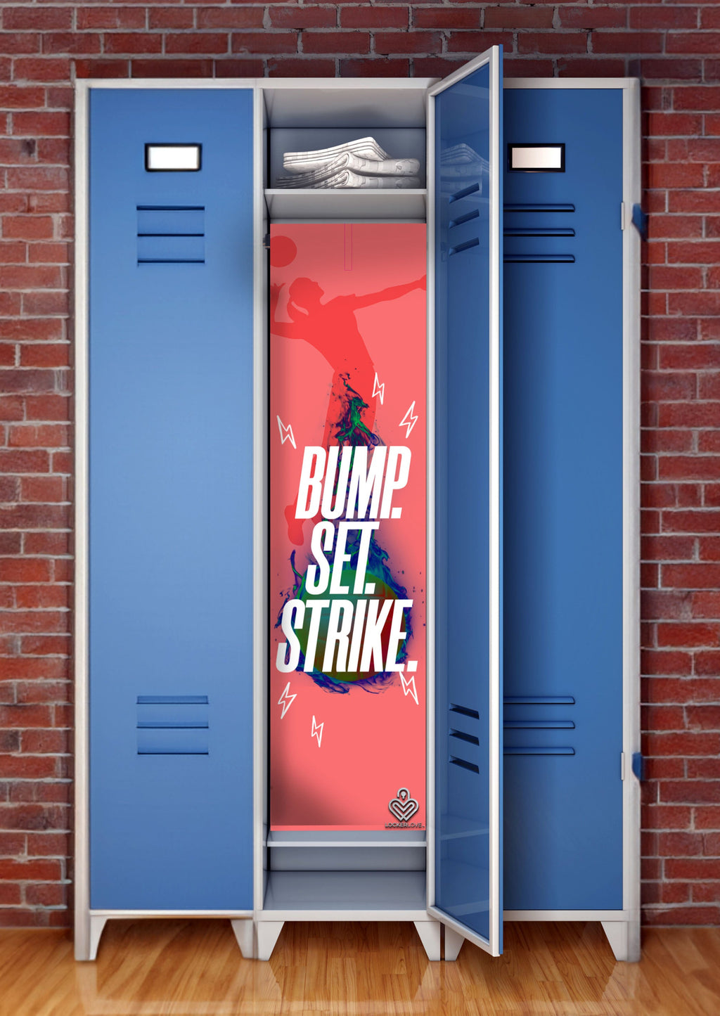 Bump. Set. Strike. — Volleyball Locker Mural | Locker Love