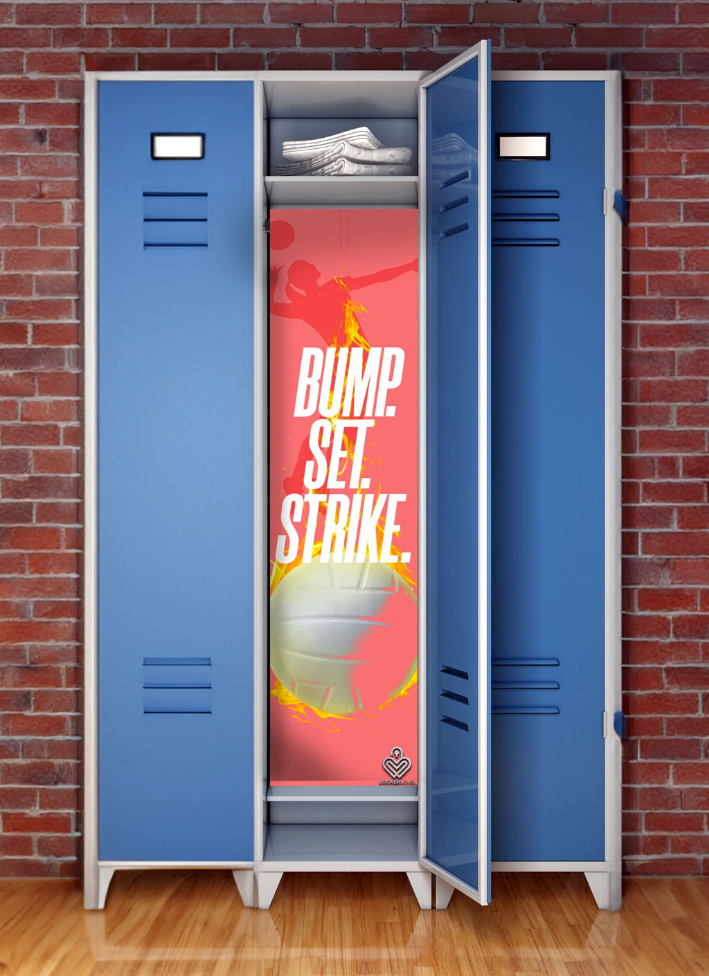 Bump. Set. Strike. — Volleyball Locker Mural | Locker Love