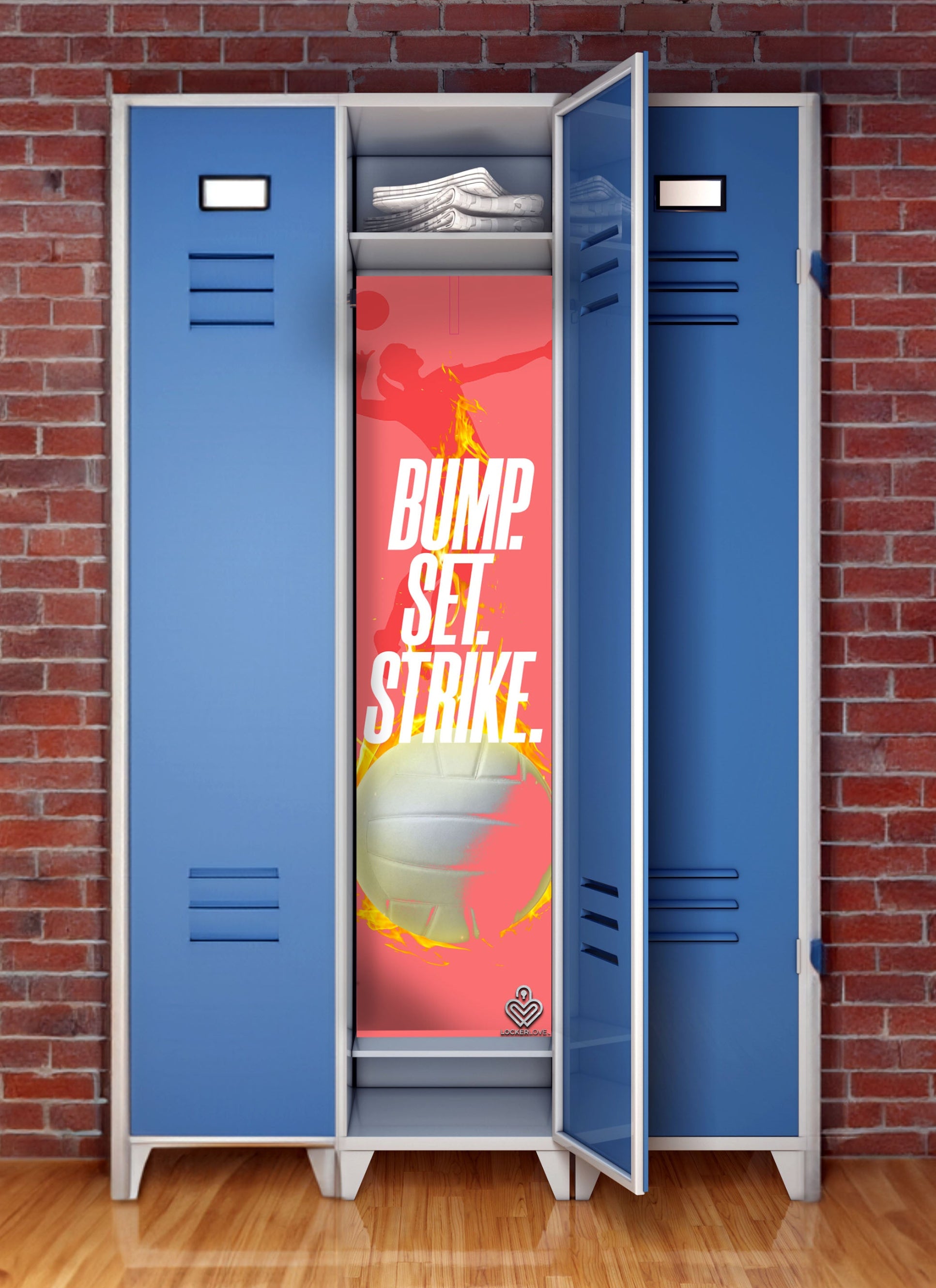 Bump. Set. Strike. — Volleyball Locker Mural | Locker Love
