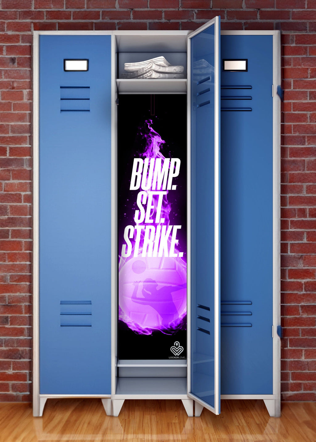 Bump. Set. Strike. — Volleyball Locker Mural | Locker Love