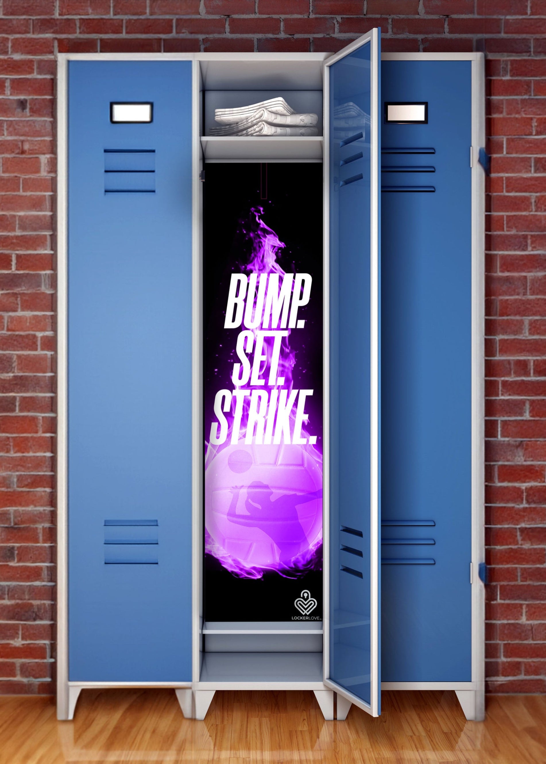 Bump. Set. Strike. — Volleyball Locker Mural | Locker Love